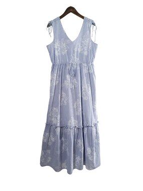 Joe Fresh Striped Floral Cotton Maxi Dress